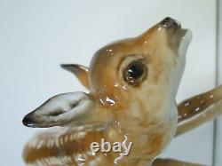 ART DECO HUTSCHENREUTHER PORCELAIN FIGURINE ROE DEER FAWN by ACHTZIGER EXCELLENT