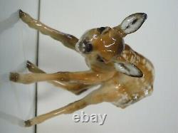 ART DECO HUTSCHENREUTHER PORCELAIN FIGURINE ROE DEER FAWN by ACHTZIGER EXCELLENT