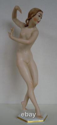 ART DECO HUTSCHENREUTHER-ROSENTHAL Porcelaine Nude Girl Dancer Figurine C. WERNER