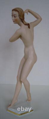 ART DECO HUTSCHENREUTHER-ROSENTHAL Porcelaine Nude Girl Dancer Figurine C. WERNER