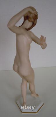 ART DECO HUTSCHENREUTHER-ROSENTHAL Porcelaine Nude Girl Dancer Figurine C. WERNER