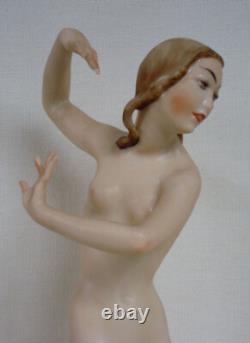 ART DECO HUTSCHENREUTHER-ROSENTHAL Porcelaine Nude Girl Dancer Figurine C. WERNER