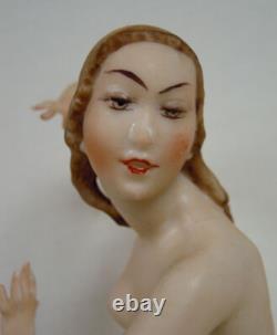 ART DECO HUTSCHENREUTHER-ROSENTHAL Porcelaine Nude Girl Dancer Figurine C. WERNER