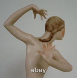 ART DECO HUTSCHENREUTHER-ROSENTHAL Porcelaine Nude Girl Dancer Figurine C. WERNER