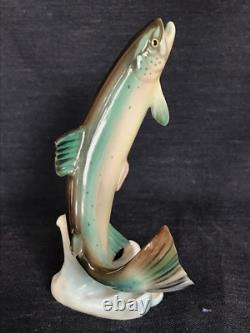 ART DECO Hutschenreuther-Rosenthal Porcelain SEA TROUT SEWIN FISH FIGURINE 1955