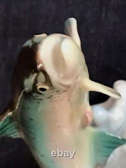 ART DECO Hutschenreuther-Rosenthal Porcelain SEA TROUT SEWIN FISH FIGURINE 1955
