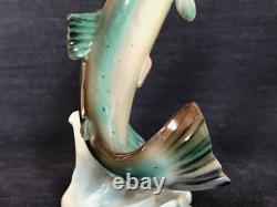 ART DECO Hutschenreuther-Rosenthal Porcelain SEA TROUT SEWIN FISH FIGURINE 1955