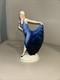 Art Deco Katzhutte Lady In Blue Dress Figurine German Hertwig 1930's