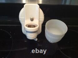 ART DECO PORCELAIN BATHROOM SCONCE LIGHTING w MILK GLASS SHADE