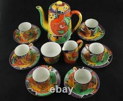 ART DECO ROYAL WINTON GRIMWADES JAZZ COFFEE SERVICE C. 1930s