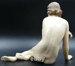 ART DECO Rosenthal Porcelain Figurine Liana Seated Nude Girl By M. H. Fritz 1938