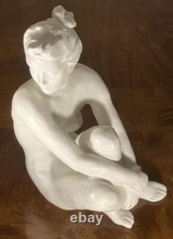ART DECO SCULPTURE NUDE FEMALE FIGURINE GRONAU ROSENTHAL GERMANY 1940s STATUE