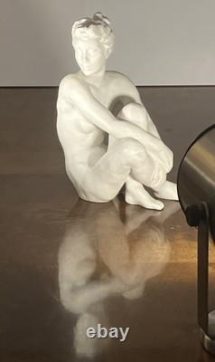 ART DECO SCULPTURE NUDE FEMALE FIGURINE GRONAU ROSENTHAL GERMANY 1940s STATUE