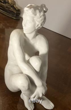 ART DECO SCULPTURE NUDE FEMALE FIGURINE GRONAU ROSENTHAL GERMANY 1940s STATUE