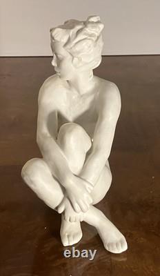 ART DECO SCULPTURE NUDE FEMALE FIGURINE GRONAU ROSENTHAL GERMANY 1940s STATUE