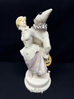 ART DECO Schwarzburger Werkstatten Porcelain Pierrot & Lady Figure