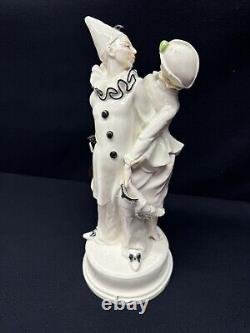 ART DECO Schwarzburger Werkstatten Porcelain Pierrot & Lady Figure