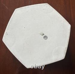 ART DECO T&V Limoges France Black White Floral Octagonal Ceramic Porcelain Bowl