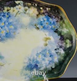 ART DECO c1890s LIMOGES H/P FLOWERS FLORAL FRENCH PORCELAIN VANITY DRESSER TRAY