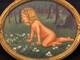 Art Deco Painting On Porcelain Y. Demias 1921 Child With Frog Frame