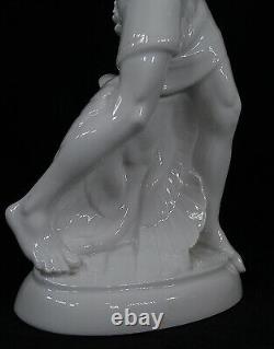 Adolph Amberg Blanc De Chine Porcelain Figure of INDIAN MAN WITH TURKEY