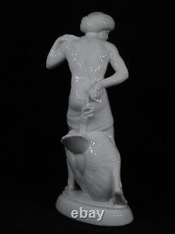Adolph Amberg Blanc De Chine Porcelain Figure of INDIAN MAN WITH TURKEY