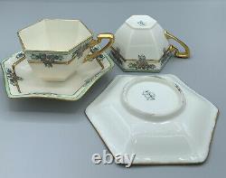 American Belleek Lenox Antique Art Nouveau Deco Coffee Service 47 Pieces