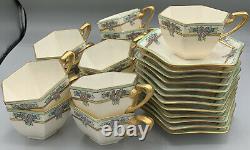 American Belleek Lenox Antique Art Nouveau Deco Coffee Service 47 Pieces