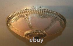 Antique 12 inch pink glass Art Deco ceiling light fixture chandelier 1940s