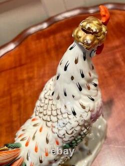 Antique 1760-1780 Porcelain Hen Chelsea Porcelain England Gold Anchor Mark