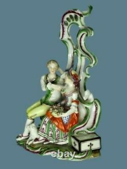 Antique 18th C. Gotha Germany Porcelain Couple in The Garden Figurine Rare Group