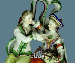 Antique 18th C. Gotha Germany Porcelain Couple in The Garden Figurine Rare Group