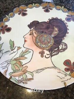 Antique 1908 Victorian Limoges Art Nouveau Porcelain Artist Portrait Plate 16