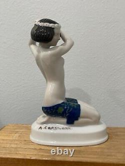 Antique 1910 Art Deco Rosenthal Porcelain Ariadne Figurine Caasmann Design