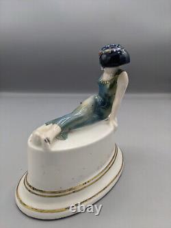 Antique 1913s German Rosenthal Porcelain Figurine Princess&The Frog by Leo Rauth