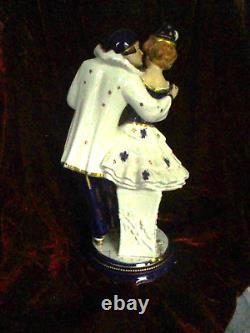 Antique 1920's Art Deco Pierrot & Pierrette Porcelain Figure Austria