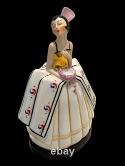 Antique 1920's Art Deco Robj Era French Porcelain Figural Boudoir Perfume Lamp