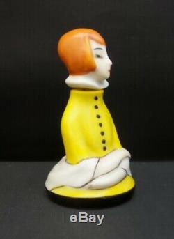 Antique 1920's German Art Deco Figural Porcelain Perfume Bottle w Stopper