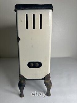 Antique 1930s O'Keefe & Merritt Porcelain Gas Heater, Art Deco Design 15.5 Tall