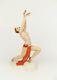 Antique 1930s Royal Dux Art Deco Dancer Figurine Red Dress Act Czechoslovakia