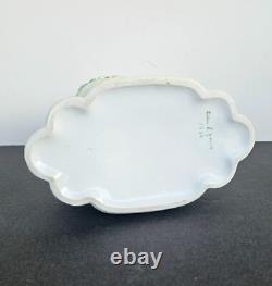 Antique 1935 Art Deco Porcelain Flower Frog Vase Girl on Snail Signed