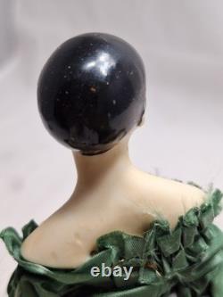 Antique 8.5 Pierrot Porcelain Doll on Reproduction Body Art Deco Germany c1920s