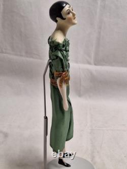 Antique 8.5 Pierrot Porcelain Doll on Reproduction Body Art Deco Germany c1920s