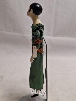 Antique 8.5 Pierrot Porcelain Doll on Reproduction Body Art Deco Germany c1920s