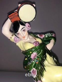 Antique Aladin French Art Deco Porcelain Figurine Spanish Lady Woman Dancer