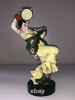 Antique Aladin French Art Deco Porcelain Figurine Spanish Lady Woman Dancer