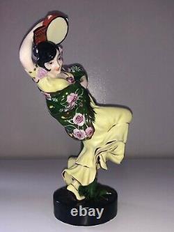 Antique Aladin French Art Deco Porcelain Figurine Spanish Lady Woman Dancer