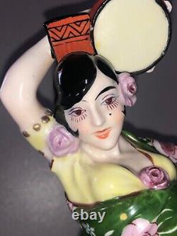 Antique Aladin French Art Deco Porcelain Figurine Spanish Lady Woman Dancer