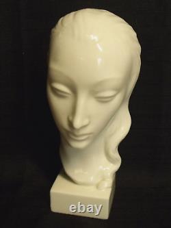 Antique Art Deco Abco White Porcelain 9 Female Bust Figurine Mint