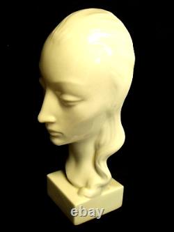 Antique Art Deco Abco White Porcelain 9 Female Bust Figurine Mint